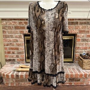 Y2K Lady Noiz Black Snakeskin Patterned Mini Dress / M / Excellent condition